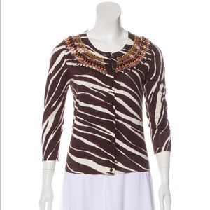 KATE SPADE print embellished cardigan